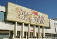  NATIONAL MUSEUM BUILDING, MOSAIC, TIRANA, ALBANIA
